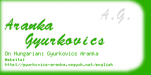 aranka gyurkovics business card